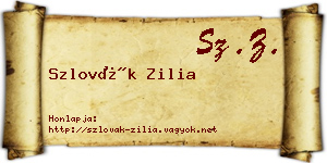 Szlovák Zilia névjegykártya
